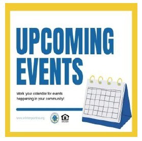 Upcoming Events clipart. Mark your calendar for events happening in your community.