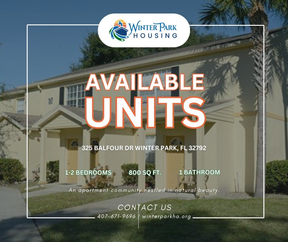 Winter Park Housing Available Units Notice. All information on this notice is listed above.