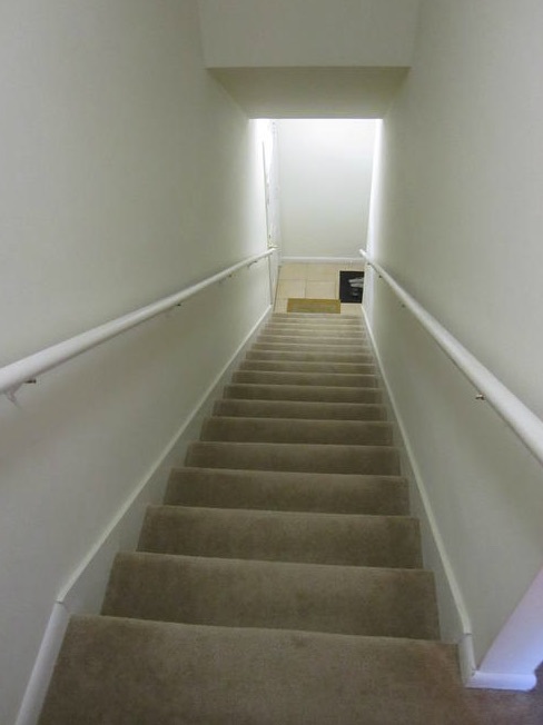 A staircase of an apartment at Railroad Avenue.