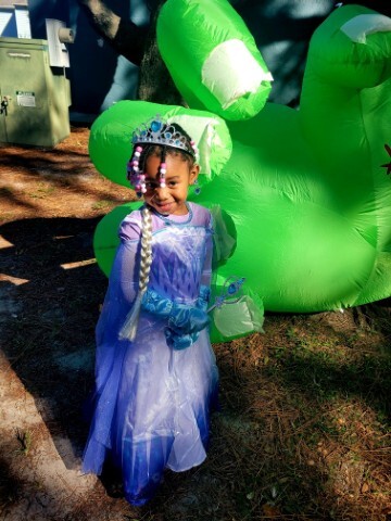 Young girl dressed as a princess. 